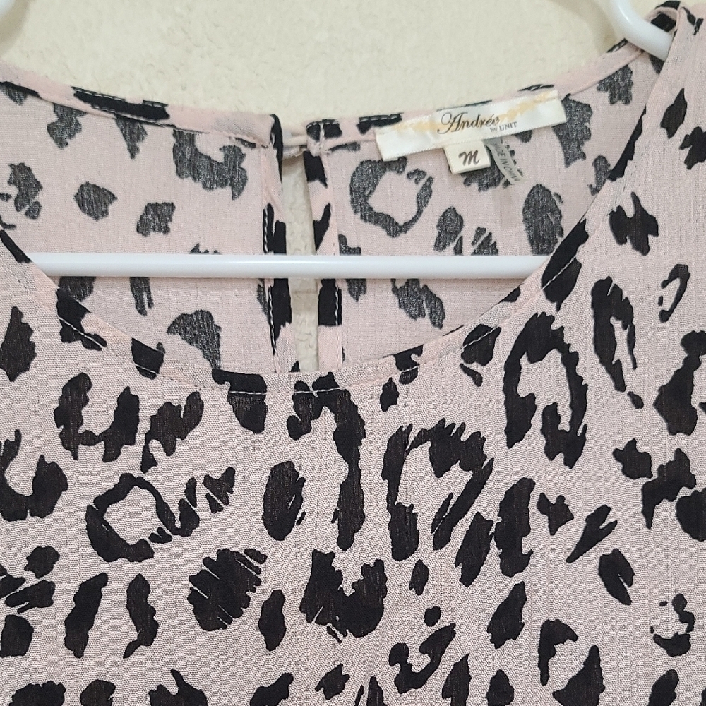 ANDREE BY UNIT Leopard Print Blouse - Black and Cream
